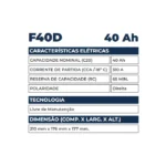 Bateria Kondor 40Ah - F40D - Imagem 2