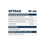 Bateria Kondor 75Ah - SF75AD - Imagem 2
